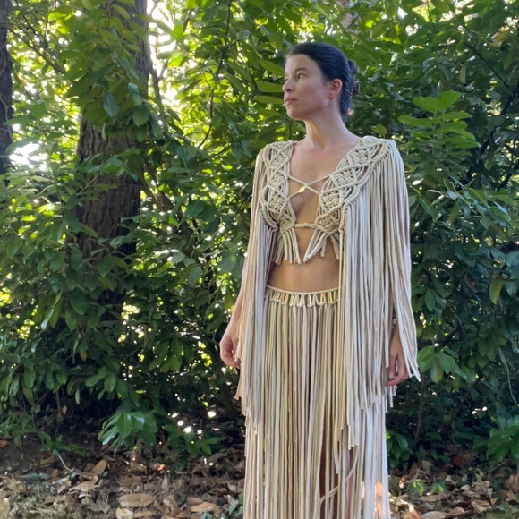 burning man, Macrame fringe top Hand-braided great for burning man - Picture 7 of 7